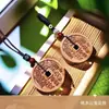 Llavero Colgante Espíritu de la Montaña Flor de Madera de Durazno Tallada Talismán Taoísta Colgante del Año del Zodiaco Collar de Paz