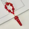 Llavero colgante de micrófono con incrustaciones de diamantes de arcilla creativa bestseller transfronterizo, accesorio de cadena de bolso de cristal de micrófono 3D tachonado de diamantes
