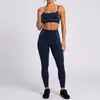 Conjunto de leggings de cintura alta com controle de barriga e levantamento de glúteos com sensação de pele nua, respirável para corrida, fitness, yoga e sutiã esportivo, europeu e americano, transfronteiriço