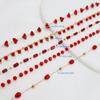 Cadena de retención de color DIY, serie roja, variedad de horquillas con borlas, ropa antigua, accesorios exóticos, cadena suelta.