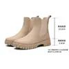 Banda elástica de moda transfronteriza Botas de lluvia estilo coreano Chelsea versátiles para exteriores Zapatos de goma impermeables cómodos antideslizantes Zapatos para lavar el coche para mujer
