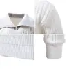 Suéter retro de punto trenzado para hombre, europeo y americano, con bloques de color, diseño de imitación de dos piezas, con cuello camisero, jersey de punto para otoño e invierno 2026