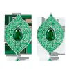 Brincos de Prata S925 Esmeralda Cultivada Zhou Hengfu Jewelry Leve Luxo Moda Personalidade Estilo Europeu e Americano Design Retrô Brincos