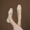 2026 Nuevos Zapatos de Cuero Versátiles y Elegantes en Color Rubor, Zapatos de Temporada Única, Suela Suave Cómoda, Superficie Suave, Zapatos de Mujer con Tira en T, Tallas 32-43, Transfronterizo