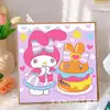Pintura de Diamantes para Niños Kuromi Hecho a Mano DIY Pintura de Pegatinas de Diamantes Sanrio Pintura de Diamantes con Diamantes Completos 5D Tamaño Pequeño
