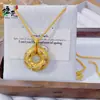 Nuevo Collar con Colgante de Hebilla de Paz Tejido en Oro y Tachonado con Diamantes Estilo Chino de la Tienda de Oro, Nuevo Modelo Otoño e Invierno, Lujo Ligero y Moderno