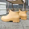 Zapatos de Lluvia de Moda para Exteriores Combinan con Todo para Hombres y Mujeres Pareja Impermeables Antideslizantes Resistentes al Desgaste Zapatos de Agua para Comprar Comida Pesca Camping Zapatos de Goma