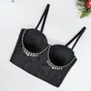 Sutiã bustiê tomara que caia com pedrarias strass para mulheres, lingerie sexy, espartilho curto sem costas push-up, atacado direto da fábrica