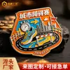 Bottons de metal personalizados para corridas de obstáculos urbanas, bottons pintados em liga de zinco, plaquetas de identificação, medalhas e pinos de emblema escolar