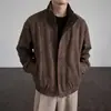 Primavera 2026 Nuevo Chaqueta Abrigo de Cuero PU Patchwork Tie-dye Mate Estilo Retro Americano Sensación de Alta Gama para Hombres y Mujeres