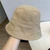 Textura Estilo Japonés Cuadros Finos Costuras de Seis Piezas Sombrero de Cubo para Mujer Otoño e Invierno Nuevo Artístico Que Muestra el Rostro Sombrero de Pescador Pequeño