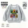 Plantas vs. Ropa de Zombies Camiseta de Manga Larga Niños Otoño Invierno Más Terciopelo Holgado Niños Dibujos Animados Juego Sudadera de Moda