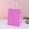 Sacola de Papel Kraft Retangular para Compras Presente Embalagem para Levar Tote Cor Doce Personalizada Ecológica Biodegradável