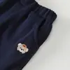 Nuevo Insignia de Oso Estilo Universitario Conjunto Infantil: Conjunto de Dos Piezas de Chaqueta con Cuello y Pantalones Jogger para Niños, Ropa de Otoño para Niños