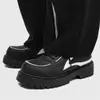 Sapatos Casuais de Couro Masculinos com Solas Grossas e Aumento de Altura, Novo Estilo Coreano Preto Ins Calçados da Moda para Todas as Estações, Sapatos Masculinos Estilo de Rua