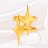 Moda Europeia e Americana Anel Exagerado de Aço Inoxidável para Mulheres Ouro 18K Simples Estilo Ins Anel de Design de Ponta Joias Atacado