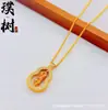Nuevo collar bañado en oro estilo chino para mujer, diseño moderno y versátil, colgante de brújula de ocho tesoros, cadena para clavícula de calabaza, accesorio versátil