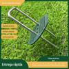 Grampos de Solo em Forma de U para Tecido de Controle de Ervas Daninhas, Grampos de Solo com Espigão Inclinado, Grampos Galvanizados para Engenharia de Geogrelha para Gramado e Jardim, Grampos para Plantas