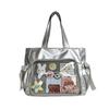 Mochila Dupla Face Estilo Ballet Laço de Fita Grande Capacidade Bolsa de Ombro/Axila Original Desenho Animado Bolsa de Dor Bolsa Tote