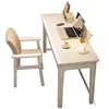 Escritorio de madera maciza, adecuado para apartamentos pequeños, para adultos, diseño rectangular largo, estilo moderno y minimalista, escritorio de estudio para estudiantes, escritorio de escritura, escritorio para computadora