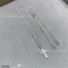 Colar Cruz Osso de Cobra V-Ouro Totalmente Diamantado Bao Ge CNC Precisão Ouro Rosa Não Desbota Colar Clavícula de Casal para Meninas Dropshipping