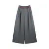 Pantalones de Pierna Ancha para Mujer con un Toque de Lujo Ligero y de Gama Alta, Diseño Otoñal con Efecto Plisado, Pantalones Largos de Cintura Alta, Nuevo Producto para Dropshipping Transfronterizo