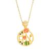 Original Hollow Chinês Clássico Palácio Estilo Simples Moda Banhado A Ouro Esmalte Cor Lótus Folha De Lótus Flor De Ameixa Clavícula Corrente