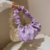 Bolsa Feminina Estilo Coreano de Comércio Exterior 2023 Nova Cor Pura Bolsa Plissada Nuvem Bolsa Simples Feminina de Ombro Bolsa de Ombro Doce