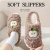 Lindas Pantuflas de Algodón de Peluche de Manzana para Mujer, Otoño e Invierno, Calientes para Interiores en Casa, Zapatillas Cerradas para Pareja, Zapatos de Maternidad, Antideslizantes