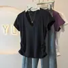 Camiseta Feminina Plus Size Estilo Coreano Gola V Manga Curta, Nova Tendência Verão 2026, Blusa Feminina Fashion para Mulheres um Pouco Cheinhas