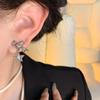 Explosiones coreanas aretes de estrellas de pedrería super brillantes para mujer aguja de plata S925 aretes de lazo de alto diseño joyería para la oreja venta al por mayor