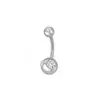 Unha de Umbigo Colorida Duplo Diamante Atacado Europeu e Americano Transfronteiriço Aço Inoxidável Conjunto Simples Combinado Joia Piercing Bola Super Brilhante