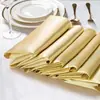 Servilleta de Tela de Satén Sedas y Satines Poliéster Suave Hotel Lujo Decoración de Mesa Boda Navidad Venta al por Mayor Tela Transfronteriza