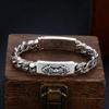 Pulsera de Plata Esterlina S925 al por Mayor para Hombre, gruesa, de mortero, plata tailandesa, retro, tendencia antigua, joyería personalizada