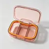 Caja de medicamentos pequeña portátil, lujo ligero, alto valor estético, caja de almacenamiento de viaje mini, a prueba de polvo, a prueba de humedad, caja compartimentada de silicona de alto sellado