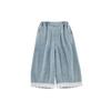 Pantalones Largos de Mezclilla con Adorno de Encaje para Niñas Wulibu 2026 Nuevo Estilo de Verano Pantalones Anchos Sueltos Frescos para Niños Modernos