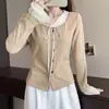 Camiseta de manga larga gruesa y cálida tipo dos piezas con lazada para mujer, talla grande, moderna, adelgazante, versátil y rejuvenecedora, top básico
