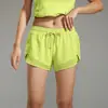 Shorts Esportivos de Verão Europeus e Americanos com Cordão, Modelo Solto Falso Duas Peças, Bolso, Fitness, Secagem Rápida para Mulheres