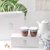 Caja de embalaje para vaso de pudín de gelatina de leche de doble capa, vaso para helado tipo piel de yogur, caja para llevar para vaso de pastel de mousse de tiramisú