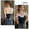 Camisola feminina roupa íntima com bojo verão fina design nicho cor contrastante beleza nas costas calcinha camiseta roupa de exterior