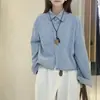 2026 Principios de Otoño Retro Bolsillo Falso Chaqueta Camisa de Mezclilla para Mujer Casual Delgada Chic Camisa Top