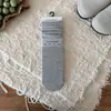 Favorito personal, calcetines holgados suaves y acogedores sin costuras con borde enrollado para mujer, color liso básico, calcetines de algodón ultra resistentes hasta la mitad de la pantorrilla, simples y versátiles para otoño e invierno