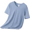 Camiseta Modal Seda de Hielo para Hombre de Manga Corta con Cuello en V Top de Secado Rápido Fresco Manga Corta Antibacteriana Antiácaros Camiseta Interior Camiseta