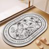 Alfombra de baño simple color crema antideslizante para el hogar absorbente de secado rápido borrable desechable de barro de diatomeas para el baño