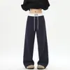 Calça de moletom atlética casual masculina estilo americano 2026, calças compridas retas da moda, corte solto, calças casuais plus size para homens