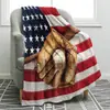 Manta con bandera americana manta de franela manta suave y cálida manta estampada adecuada para sofá cama