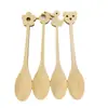 Cucharas de Bambú de Dibujos Animados Transfronterizas, Cucharitas, Agitadores de Café, Cucharas para Helado, Cucharas para Postre, Hechas a Medida