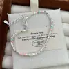 Pulsera de cuentas florales color plata, dulce y delicada, estilo coreano para mujer, diseño de nicho de lujo ligero de alta gama, accesorio de mano versátil