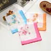 Pañuelo Popular Transfronterizo de 30 cm Pequeño Floral de Algodón Puro para Mujer con Borde Dentado Estilo Retro Nostálgico Antiguo Absorbente de Sudor