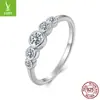 Anel de prata charm clássico moissanite brilhante feminino simples versátil anel de prata esterlina s925 joias atacado